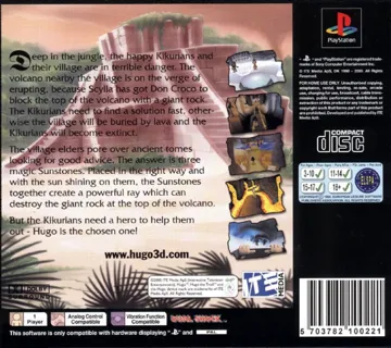 Hugo - The Quest for the Sunstones (EU) box cover back